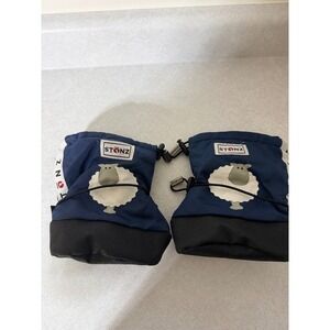 Stonz Baby Booties Navy Blue Sheep Fleece Lined Adjustable Toggles Size Medium